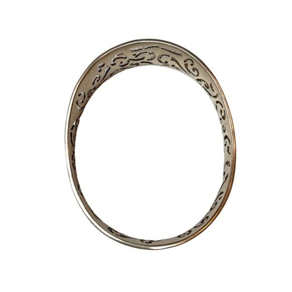 Silpada 925 Sterling Silver Oxidized Oval Cutout Bangle Retired - Picture 4 of 11